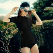 【Heatwave 熱浪】泳衣女夏保守專業新款ins風顯瘦遮肚黑色連身平角游泳衣(83017/M-3XL)