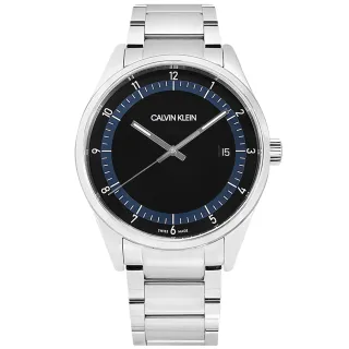 【Calvin Klein 凱文克萊】紳士簡約 典藏品味 日期 不鏽鋼手錶 黑色 43mm(KAM21141)