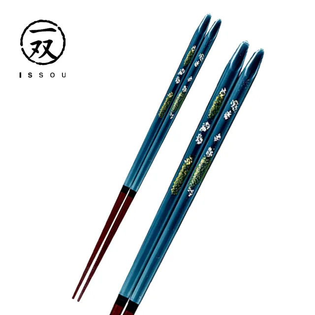 【TACHIKICHI 橘吉】一雙藍色明櫻筷子23cm(若狹漆 高級塗層箸)