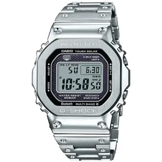 【CASIO 卡西歐】G-SHOCK 太陽能藍牙電波錶-銀 雙12 優惠 聖誕 禮物(GMW-B5000D-1)