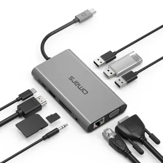 【Omars】OMHUBGY10PLX 十合一 Type-C HUB集線器(Type-C PD/HDMI 4K/VGA)