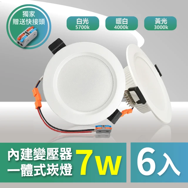 【青禾坊】好安裝系列 歐奇OC 7W 7.5cm 6入 LED崁燈 嵌燈(TK-AE001  7W崁燈)
