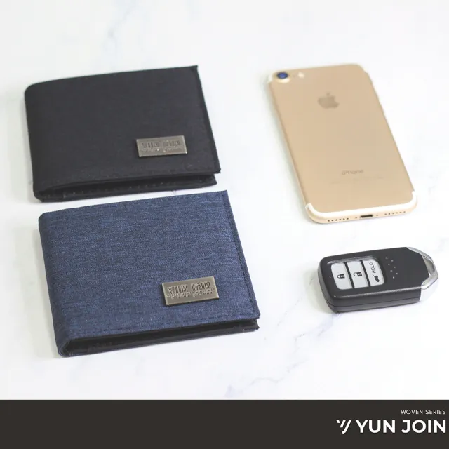 【YUN JOIN】woven-短夾(日系織面 皮夾 錢包 多卡位 零錢收納 短夾)