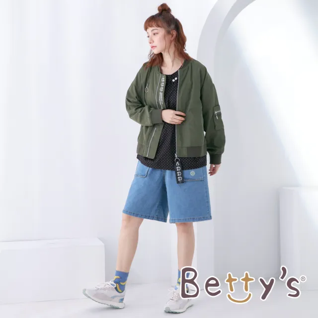 【betty’s 貝蒂思】率性軍風織帶飛行外套(軍綠)