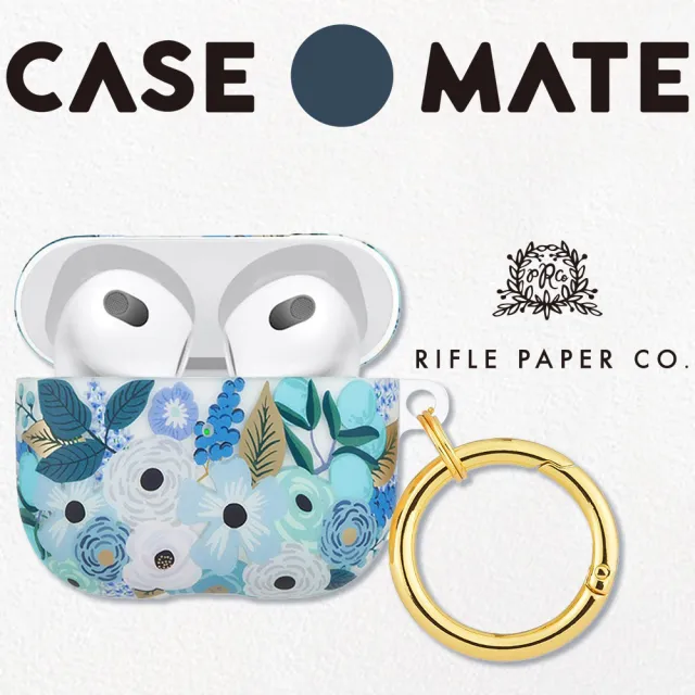 【CASE-MATE】AirPods 第3代 Rifle Paper Co. 防摔保護殼 - 花園派對-藍