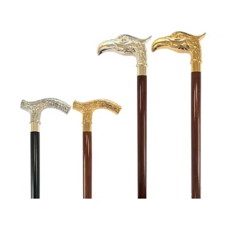 【海夫健康生活館】來可Yeker Luxury Cane 高級銅頭 鍍銀 山毛櫸拐杖(37吋)