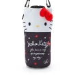【小禮堂】HELLO KITTY  造型潛水布寶特瓶套 環保杯袋 飲料杯袋 水壺袋 600ml  《黑 大臉》 凱蒂貓