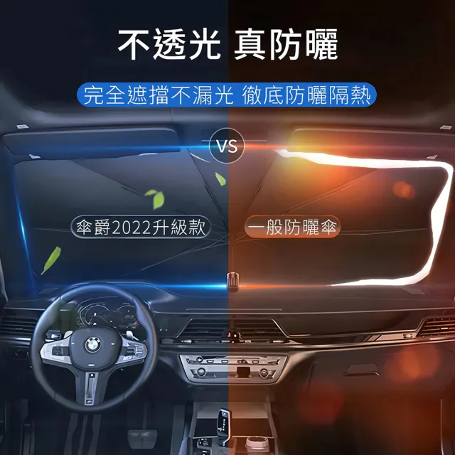 傘爵 2入 50倍防曬 汽車遮陽傘 UPF50+降溫前擋遮陽板 加粗十骨抗UV車用遮光傘 防曬隔熱板遮陽簾