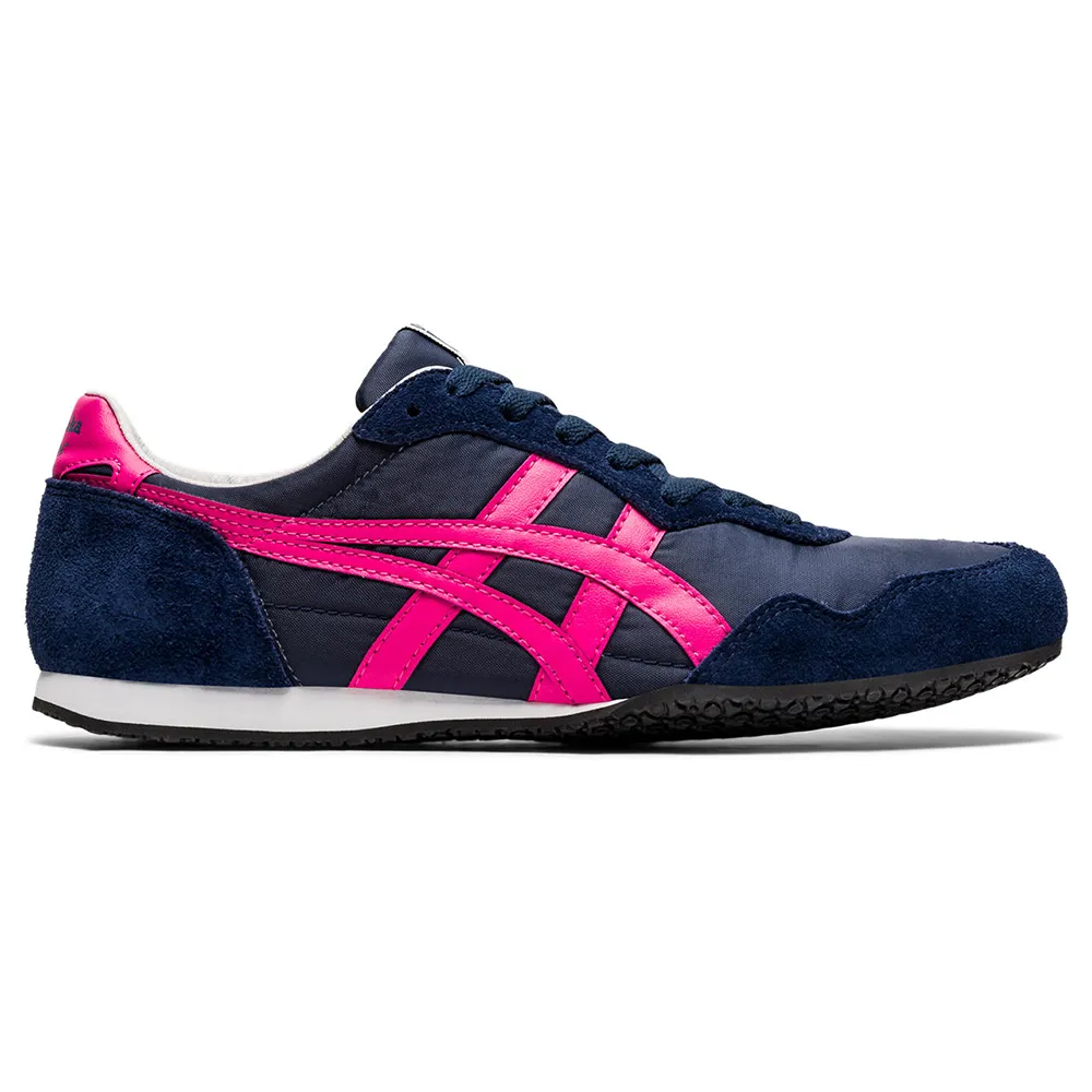 【Onitsuka Tiger】鬼塚虎 官方旗艦店 SERRANO 休閒鞋 藍底桃紅邊(1183B400-402)