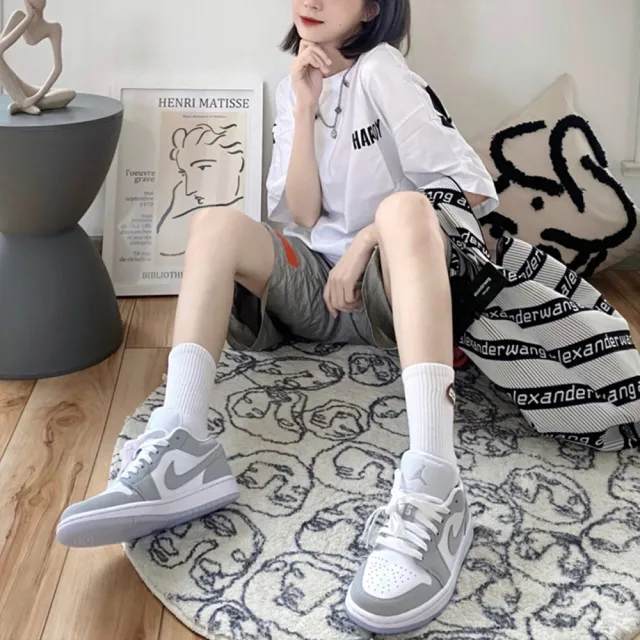 【NIKE 耐吉】W Air Jordan 1 Low 男女 休閒鞋 White Wolf Grey 灰白 DC0774-105(小Dior AJ1 低筒)