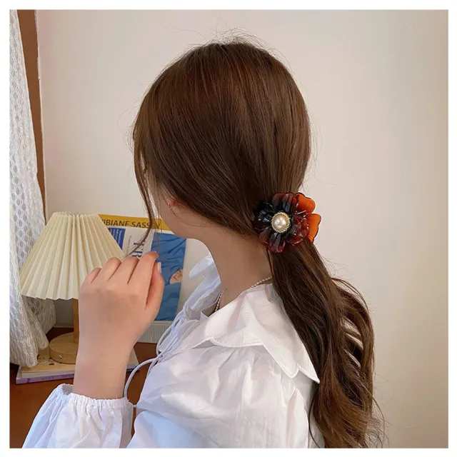 【HaNA 梨花】韓國夏日盤髮祭長短髮用．少女光澤大花朵抓夾