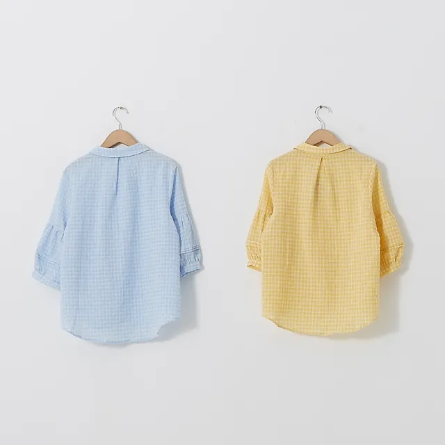 【CUMAR】休閒款燈籠袖設計-七分袖襯衫(二色/版型適中)