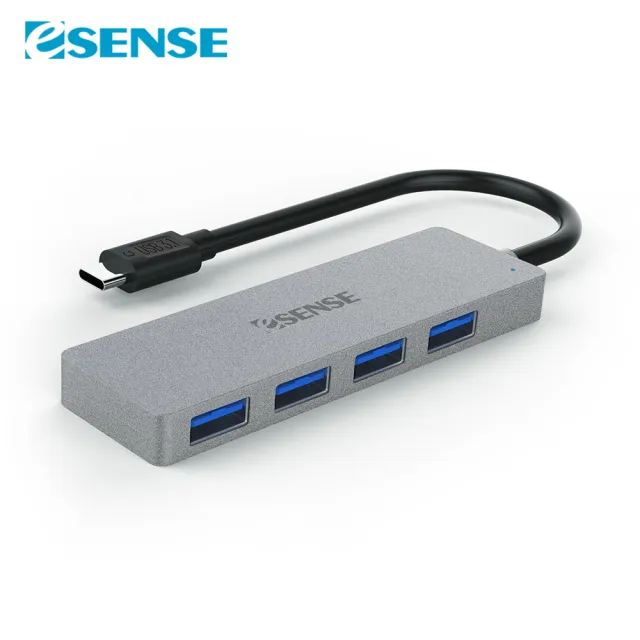 【ESENSE 逸盛】ESENSE S547GA 4合1 Type-C/USB3.1HUB集線器(高速傳輸-灰)