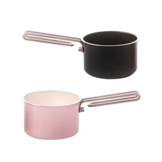 【JIA 品家】虹彩鋼 琺瑯牛奶鍋14cm-1.4L(黑色/粉紅色2色任選)