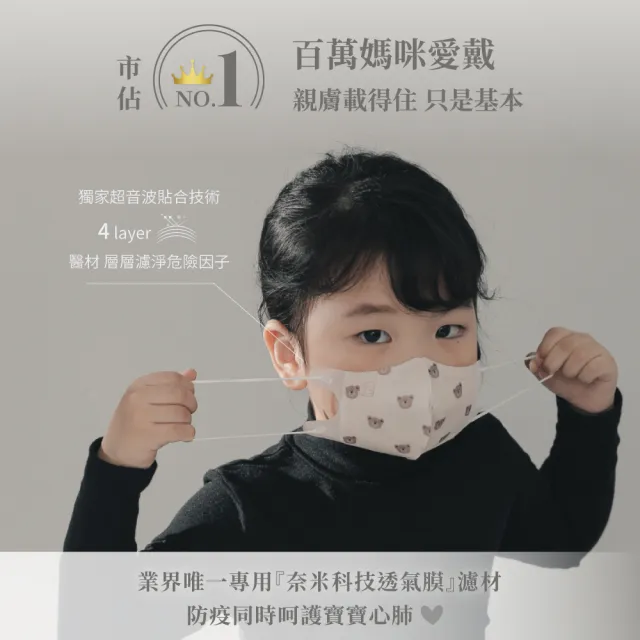 【一心一罩】任選3款│幼幼3D立體4層高防護醫用口罩10入/袋(雙鋼印/嬰兒/幼幼/兒童/親子口罩)