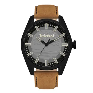 【Timberland】手錶 男錶 ASHFIELD系列 街頭潮流腕錶 皮革錶帶-深灰/棕46mm(TBL.16005JYB/13)
