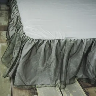 【LITA 麗塔寢飾】雙人雙層珍珠紗床裙/墨綠(床裙)