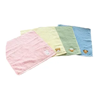 【台灣興隆毛巾】素色繡花方巾 6入混色(方巾)