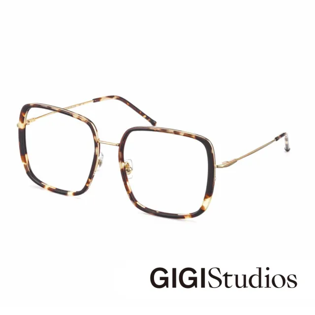 【GIGI Studios】超輕氣質鈦金光學眼鏡(金/琥珀 - MARTHA-8037/2)