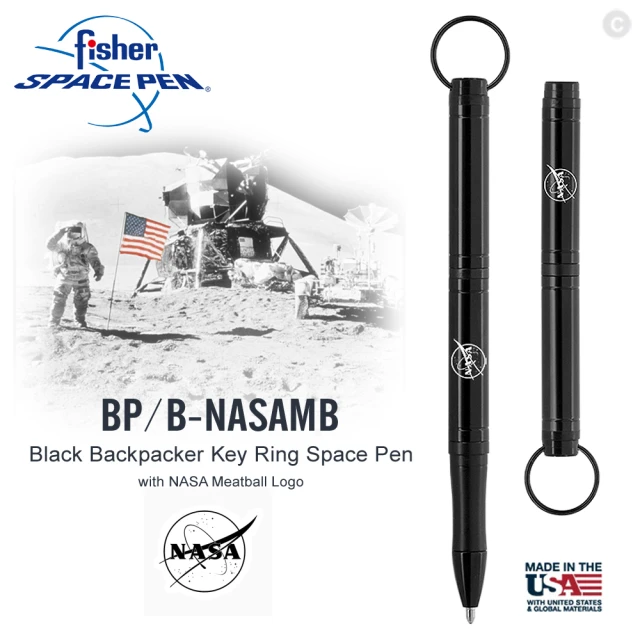 【fisher】NASA徽章系列／背包客太空筆-鑰匙圈環(#BP/B-NASAMB)