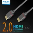 【Philips 飛利浦】HDMI 2.0 公對公 1.5m 4K60Hz 影音傳輸線(SWV5613G)