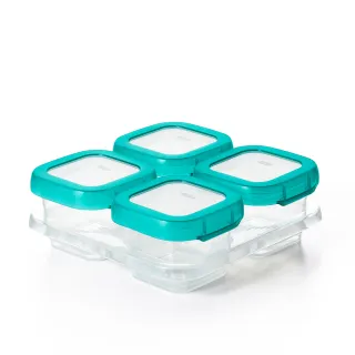 【美國OXO】tot 好滋味冷凍儲存盒(4oz/靚藍綠/6M+)