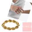 【CINCO】葡萄牙精品 Bia ring 925純銀鑲24K金戒指 簡約編織小寬版戒指(925純銀)