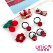 【UNICO】兒童少髮量紅色蕾絲皇冠甜甜造型汗毛夾髮夾髮圈/髮飾(髮飾/配件/聖誕)