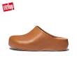 【FitFlop】Shuv Leather •經典舒適木屐鞋穆勒鞋-女(淺褐色)