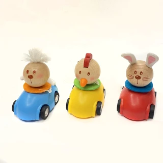 【德德小品集】一組 迴力車 瘋狂動物園 幼兒學習(精工打造木製玩具 可愛的令人愛不釋手)