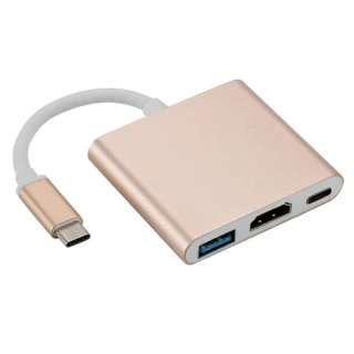 【UniSync】Type-C轉HDMI/Type-C/USB3.0多功能轉接器 金