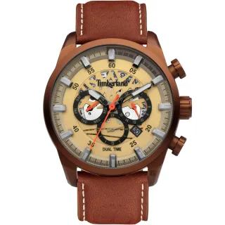 【Timberland】天柏嵐 兩地時間多功能手錶-46mm 畢業禮物(TDWGF2100604)
