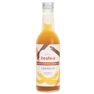 【Zestea Kombucha】生薑薑黃康普茶 300ML*12瓶(無添加、富含益生菌)