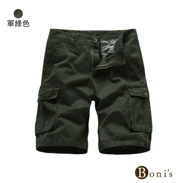 【Boni’s】男士純棉工裝休閒短褲 M-3XL(現+預  黑色 / 卡其色 / 灰色 / 深藍色 / 軍綠色)