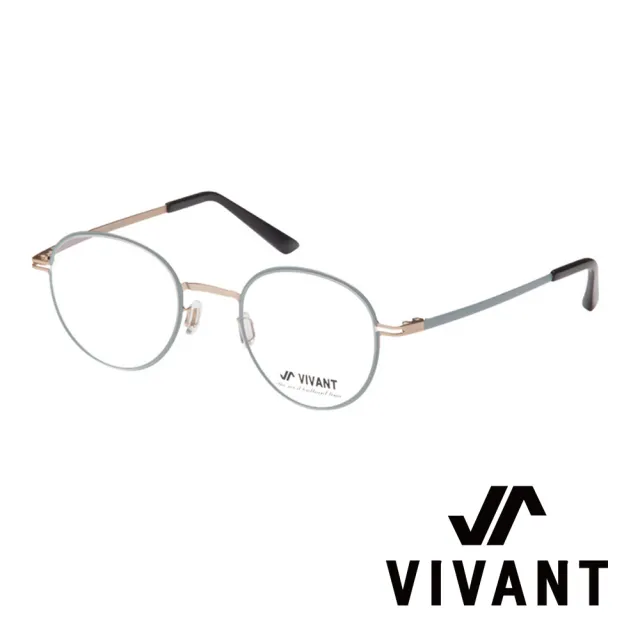 【VIVANT】韓國 正圓框 文青系列 光學眼鏡(．金/藍 primier-II C6)