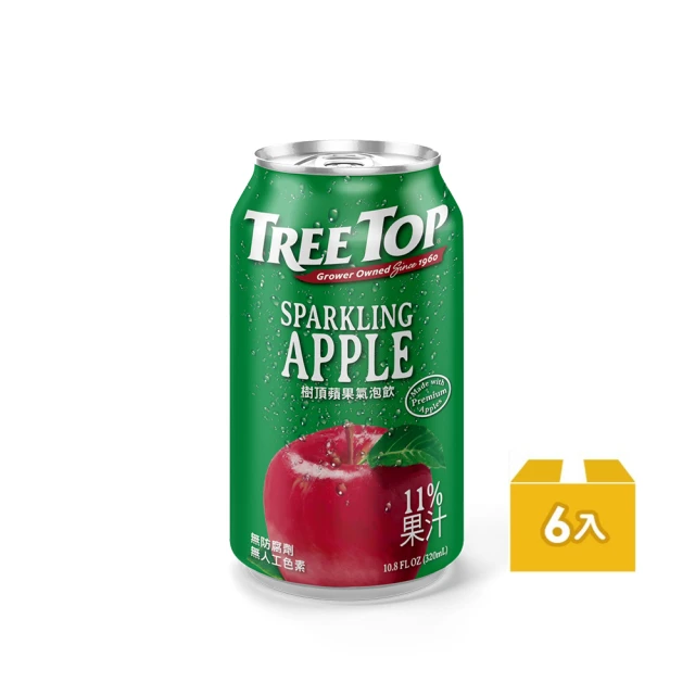 【Tree Top 樹頂】蘋果氣泡飲320ml*6罐入