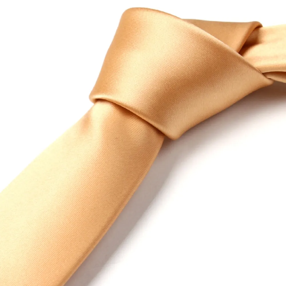 【vivi 領帶家族】韓版手打窄領帶5CM(金色3-43)