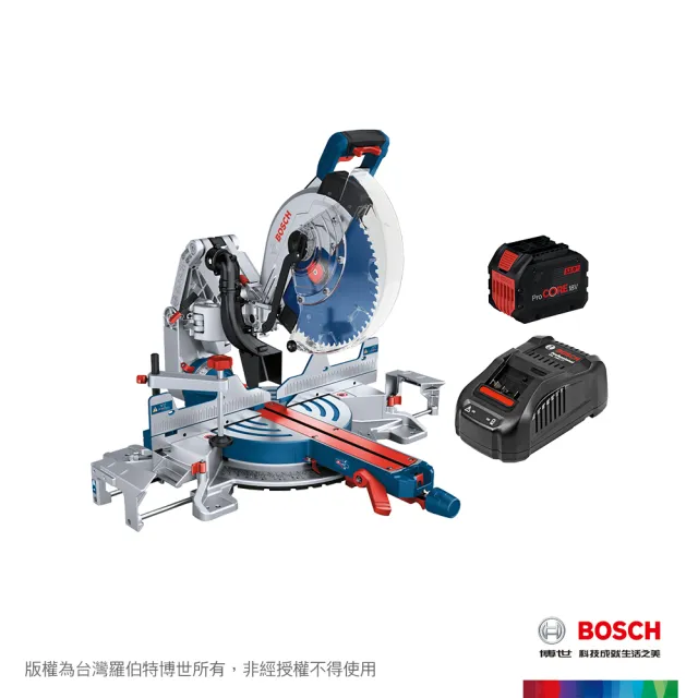 【BOSCH 博世】BITURBO 雙渦輪免碳刷12”木工切斷機 GCM 18V-305 GDC (12.0Ah x 1)