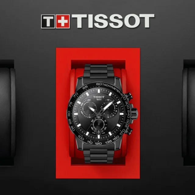 【TISSOT 天梭 官方授權】SUPERSPORT CHRONO 三眼計時腕錶 / 45.5mm 送禮推薦 禮物(T1256173305100)