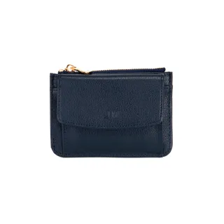 【J II】零錢包-口袋牛皮卡片零錢包-3102-3-深藍色(零錢包)