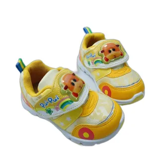 【樂樂童鞋】台灣製天竺鼠車車電燈運動鞋-黃色(運動鞋 布鞋 男童鞋 女童)