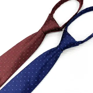【vivi 領帶家族】自動斜紋拉鍊窄版7cm領帶(二色-藍、紅)