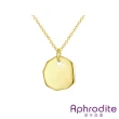 【Aphrodite 愛芙晶鑽】不規則素色圓片造型項鍊(黃金色)