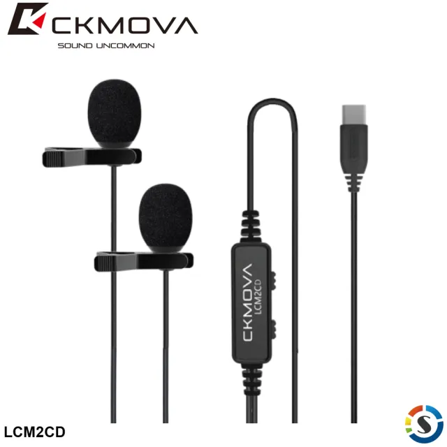 【CKMOVA】全向電容式雙頭領夾式麥克風 LCM2CD Type-C(勝興公司貨)