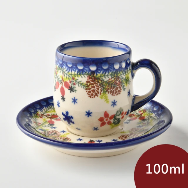 波蘭陶 濃縮咖啡杯盤組 100ml 波蘭手工製(童話森林系列