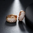 【Aphrodite 愛芙晶鑽】奢華美鑽鑲嵌造型耳圈式耳環(香檳金色)