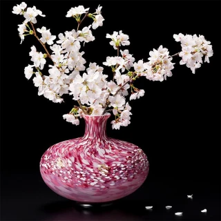 【ADERIA】日本津輕 手工弘前櫻花瓶(花瓶 花器)