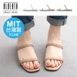 【Alberta】MIT台灣製 2cm拖鞋 優雅氣質一字細帶 皮革平底方頭涼拖鞋