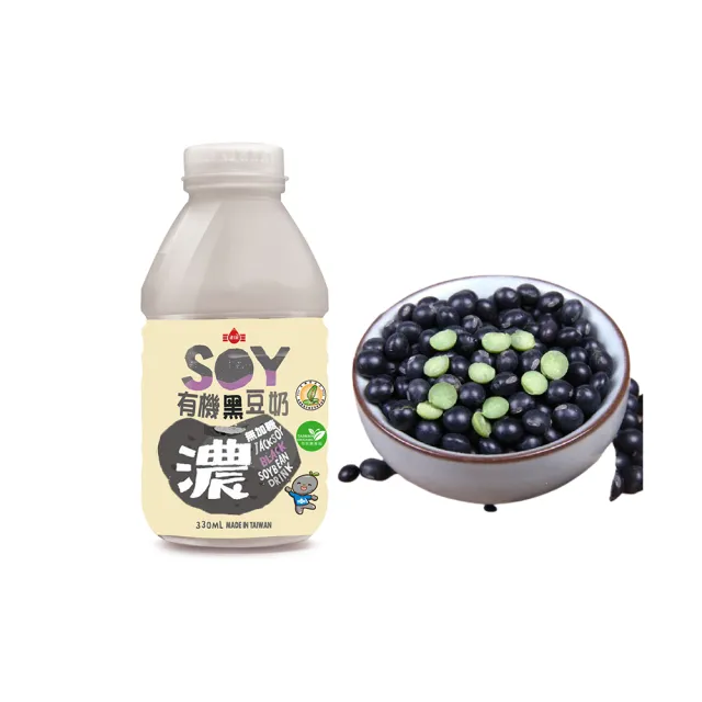 【台灣好品】天然醇濃有機無糖青仁黑豆奶330mlx48入