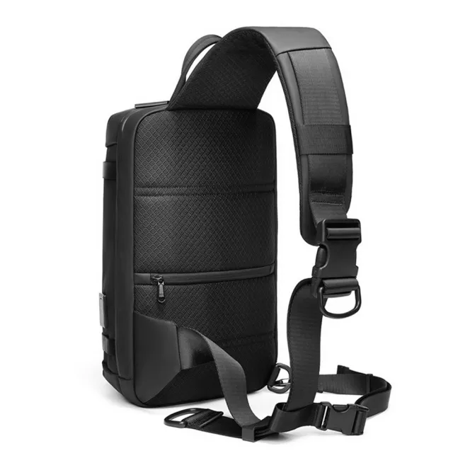 【巴黎精品】胸包牛津布側背包(防水多功能USB接口男包包a1cx20)